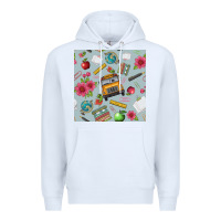 White school bus back to school seamless pattern Premium Hoodie - BundleAndBundleShop