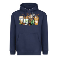 Navy latte coffee cups Heavyweight Hoodie - Zillion Design Studio