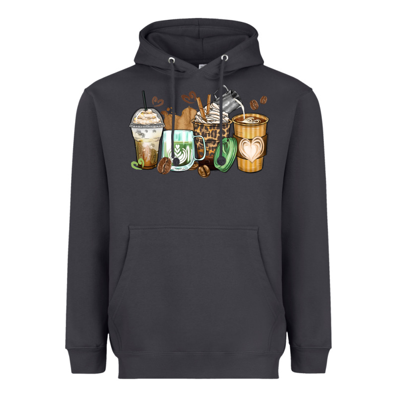 Latte Coffee Cups Heavyweight Hoodie by Zillion Design Studio | Teevron