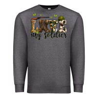 Charcoal Heather love my soldier Premium Sweatshirt - Zillion Design Studio