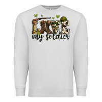 Dove Grey love my soldier Premium Sweatshirt - Zillion Design Studio
