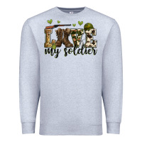 Heather Grey love my soldier Premium Sweatshirt - Zillion Design Studio