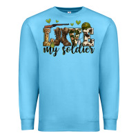 Ocean Blue love my soldier Premium Sweatshirt - Zillion Design Studio