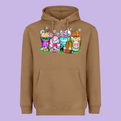 Easter Coffee Cups Heavyweight Hoodie Designed By Zillion Design Studio