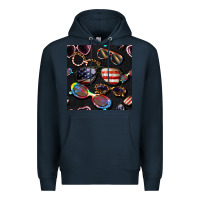 Navy 4th of july glasses  seamless pattern Premium Hoodie - BundleAndBundleShop