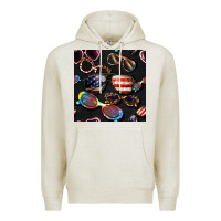 Oatmeal Heather 4th of july glasses  seamless pattern Premium Hoodie - BundleAndBundleShop