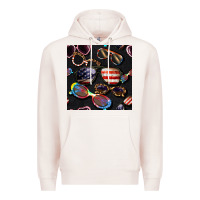 Pale Pink 4th of july glasses  seamless pattern Premium Hoodie - BundleAndBundleShop