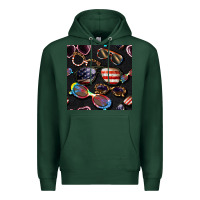 Sports Green 4th of july glasses  seamless pattern Premium Hoodie - BundleAndBundleShop