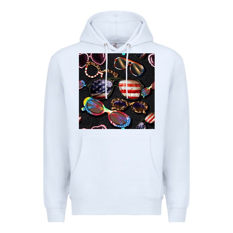 4th Of July Glasses  Seamless Pattern Premium Hoodie by BundleAndBundleShop | Teevron