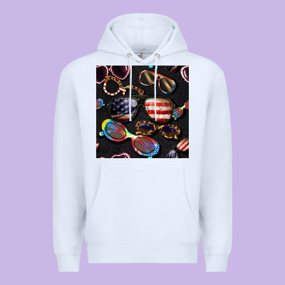4th Of July Glasses  Seamless Pattern Premium Hoodie Designed By Bundleandbundleshop