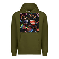 Army Green 4th of july glasses  seamless pattern Premium Hoodie - BundleAndBundleShop