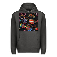 Charcoal Heather 4th of july glasses  seamless pattern Premium Hoodie - BundleAndBundleShop