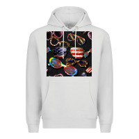 Dove Grey 4th of july glasses  seamless pattern Premium Hoodie - BundleAndBundleShop