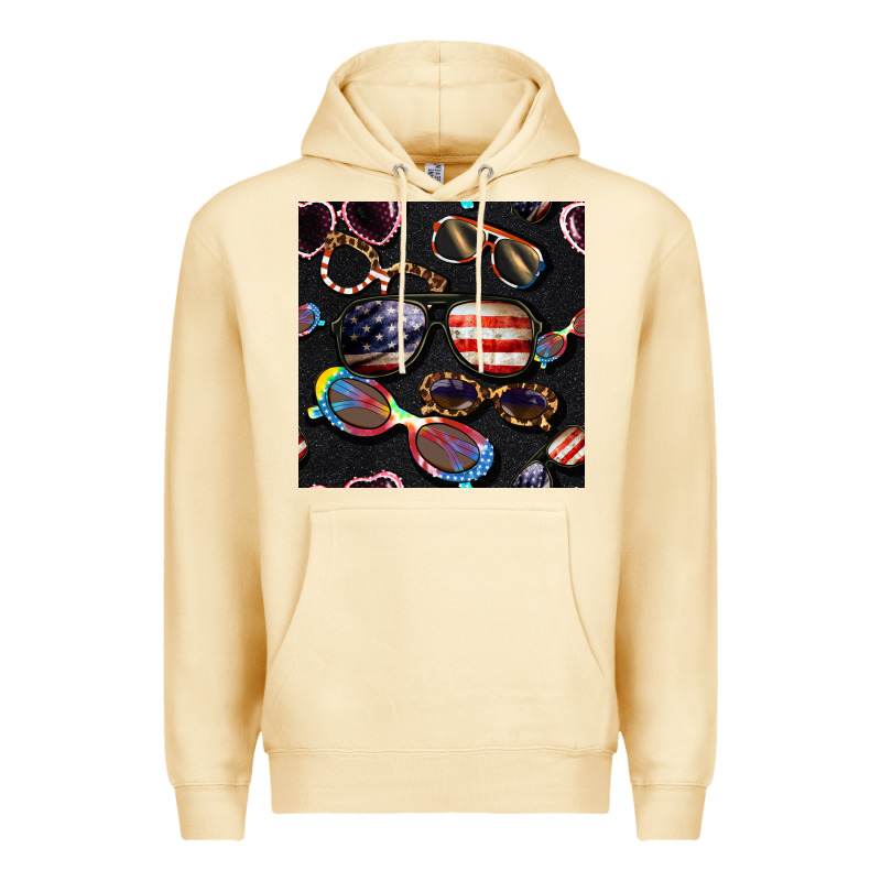 4th Of July Glasses  Seamless Pattern Premium Hoodie by BundleAndBundleShop | Teevron