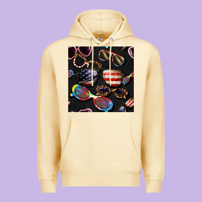 4th Of July Glasses  Seamless Pattern Premium Hoodie Designed By Bundleandbundleshop