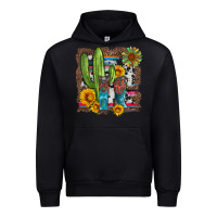 Black western cactus with cowboy boots and sunflowers Urban Hoodie - Artiststas