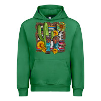 Emerald western cactus with cowboy boots and sunflowers Urban Hoodie - Artiststas
