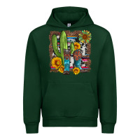 Forest Green western cactus with cowboy boots and sunflowers Urban Hoodie - Artiststas