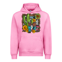 Fuchsia Pink western cactus with cowboy boots and sunflowers Urban Hoodie - Artiststas