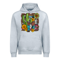 Heather Grey western cactus with cowboy boots and sunflowers Urban Hoodie - Artiststas