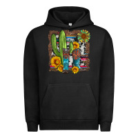 Pigment Black western cactus with cowboy boots and sunflowers Urban Hoodie - Artiststas
