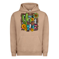 Pigment Burro western cactus with cowboy boots and sunflowers Urban Hoodie - Artiststas