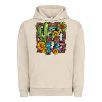 Pigment French Oak western cactus with cowboy boots and sunflowers Urban Hoodie - Artiststas