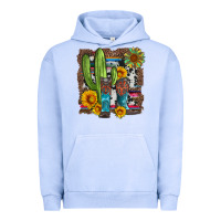 Pigment Grape Ice western cactus with cowboy boots and sunflowers Urban Hoodie - Artiststas