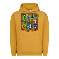 Pigment Peanut Butter western cactus with cowboy boots and sunflowers Urban Hoodie - Artiststas