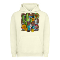 Pigment Pistachio western cactus with cowboy boots and sunflowers Urban Hoodie - Artiststas
