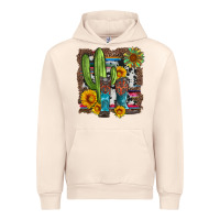 Sandshell western cactus with cowboy boots and sunflowers Urban Hoodie - Artiststas