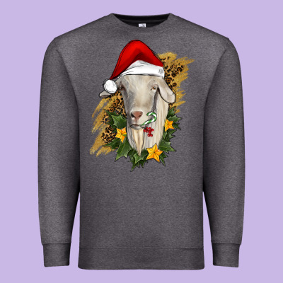 Christmas Goat Premium Sweatshirt Designed By Ranaportraitstore