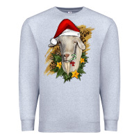 Heather Grey christmas goat Premium Sweatshirt - RanaPortraitStore