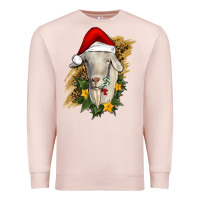 Pale Pink christmas goat Premium Sweatshirt - RanaPortraitStore