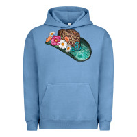 Pigment Pebble Blue cowboy hat Urban Hoodie - AdoDesignShop