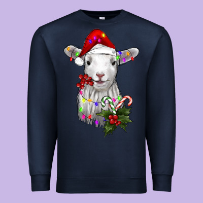 Christmas Baby Sheep Premium Sweatshirt Designed By Ranaportraitstore