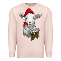 Pale Pink christmas baby sheep Premium Sweatshirt - RanaPortraitStore