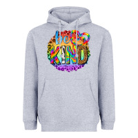 Heather Grey be kind with heart ballons Heavyweight Hoodie - texasbilliewilder