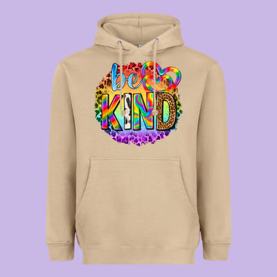 Heavyweight Hoodie be kind with heart ballons