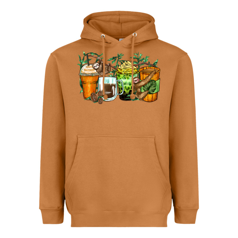 Sloth Coffee Cups Heavyweight Hoodie by Zillion Design Studio | Teevron