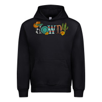 Black howdy with cowboy hat and cactus Urban Hoodie - Artiststas