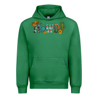 Emerald howdy with cowboy hat and cactus Urban Hoodie - Artiststas