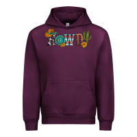 Mauve Wine howdy with cowboy hat and cactus Urban Hoodie - Artiststas