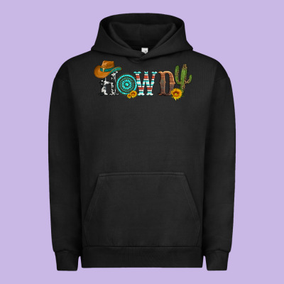 Howdy With Cowboy Hat And Cactus Urban Hoodie Designed By Artiststas