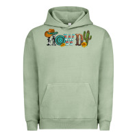 Pigment Oil Green howdy with cowboy hat and cactus Urban Hoodie - Artiststas