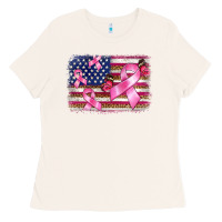 Bone breast cancer american flag background Ladies Tee - BarkalooDesign