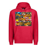 Cardinal bulldozer camouflage american flag Premium Hoodie - Artiststas