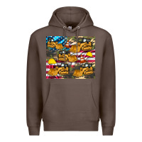 Coffee bulldozer camouflage american flag Premium Hoodie - Artiststas