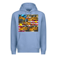 Colony Blue bulldozer camouflage american flag Premium Hoodie - Artiststas