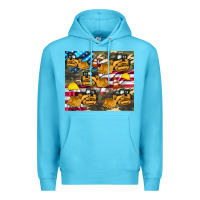 Ocean Blue bulldozer camouflage american flag Premium Hoodie - Artiststas